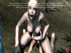 Shemale fucking a horse from behind in zoophilia porno
